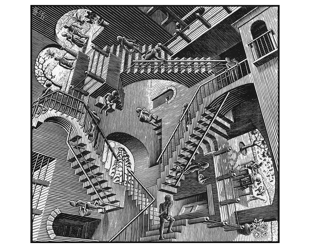 Relativity (Detail) - MC Escher