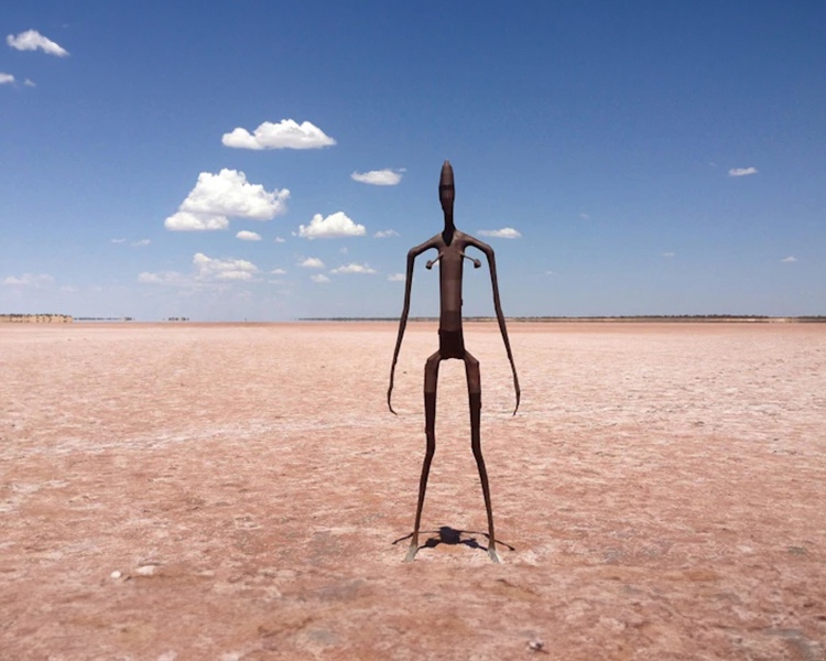 Exploring environmental art Installations around the globe. Antony Gormley's installation, Lake Ballard, Australia.