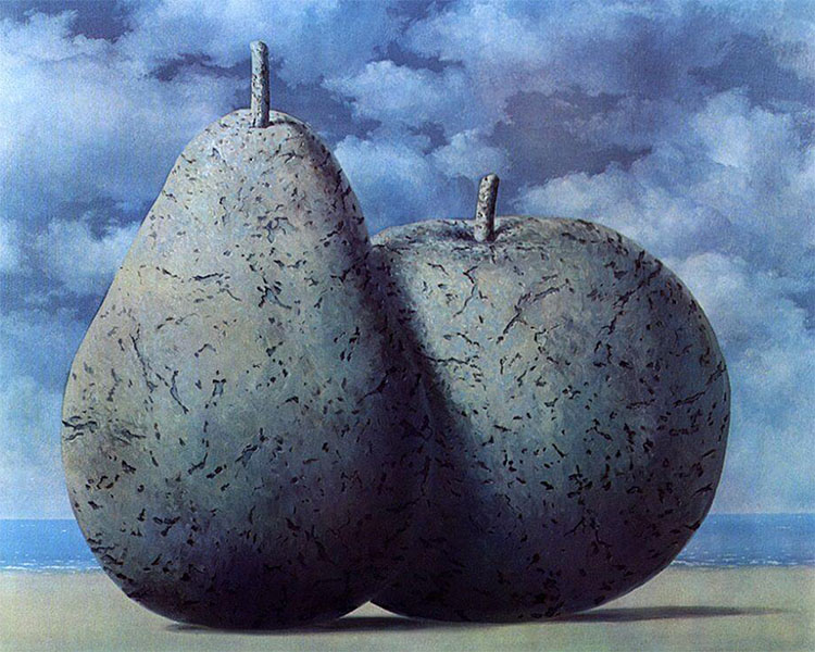 The surreal vision of René Magritte. Image: Momory of a voyage, by René Magritte (1955)