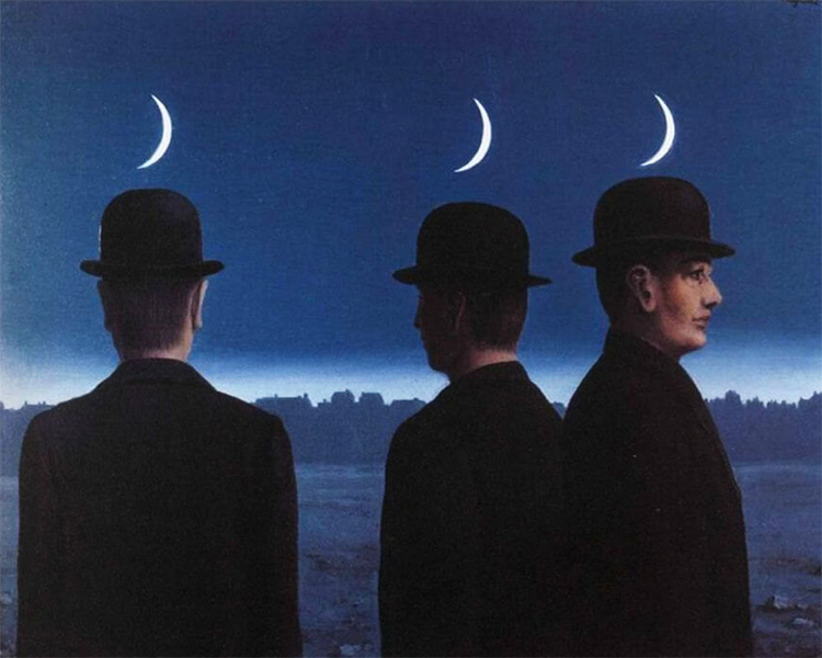 The surreal vision of René Magritte. Image: The mysteries of the horizon, by René Magritte