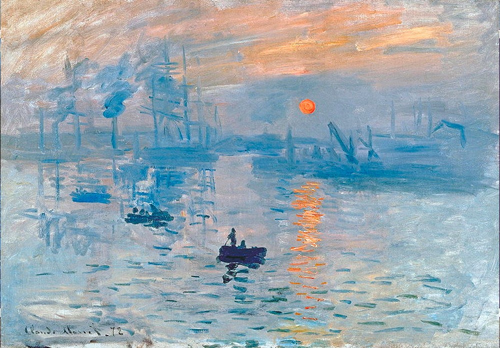 Landscape Illustration styles. Impression Sunrise, by Claude Monet (c. 1872)
